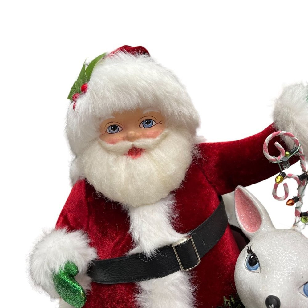 Katherine's Collection Mistletoe Santa with Reindeer Christmas Decorative Figure - Picture 6 of 9